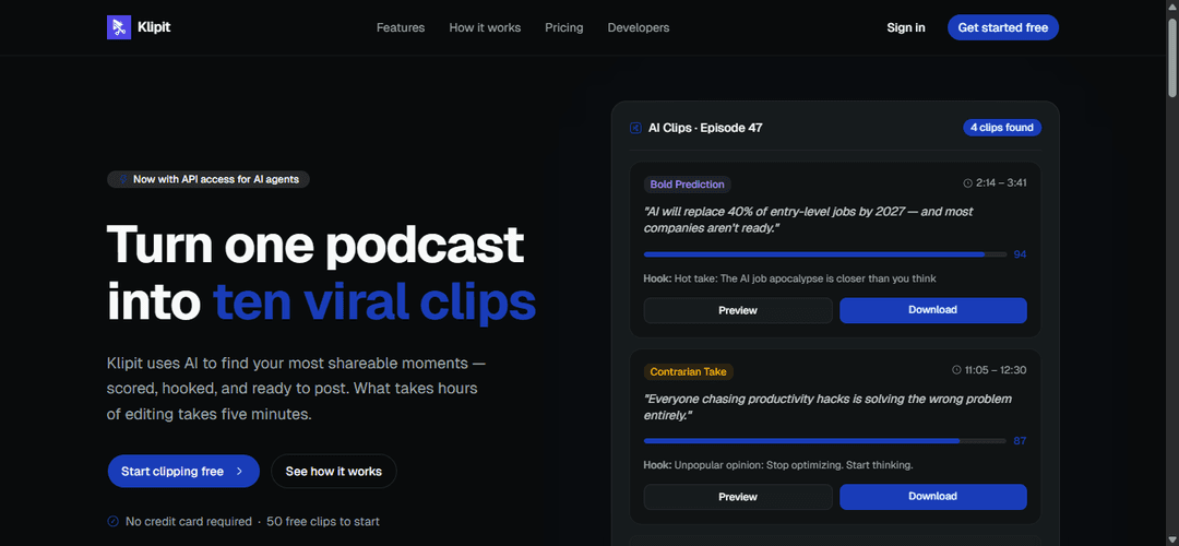 Klipit - AI Podcast Clipping Platform