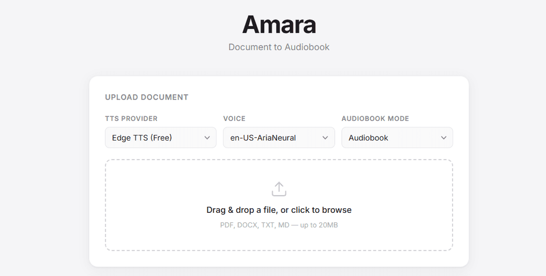 Amara - Document to Audiobook